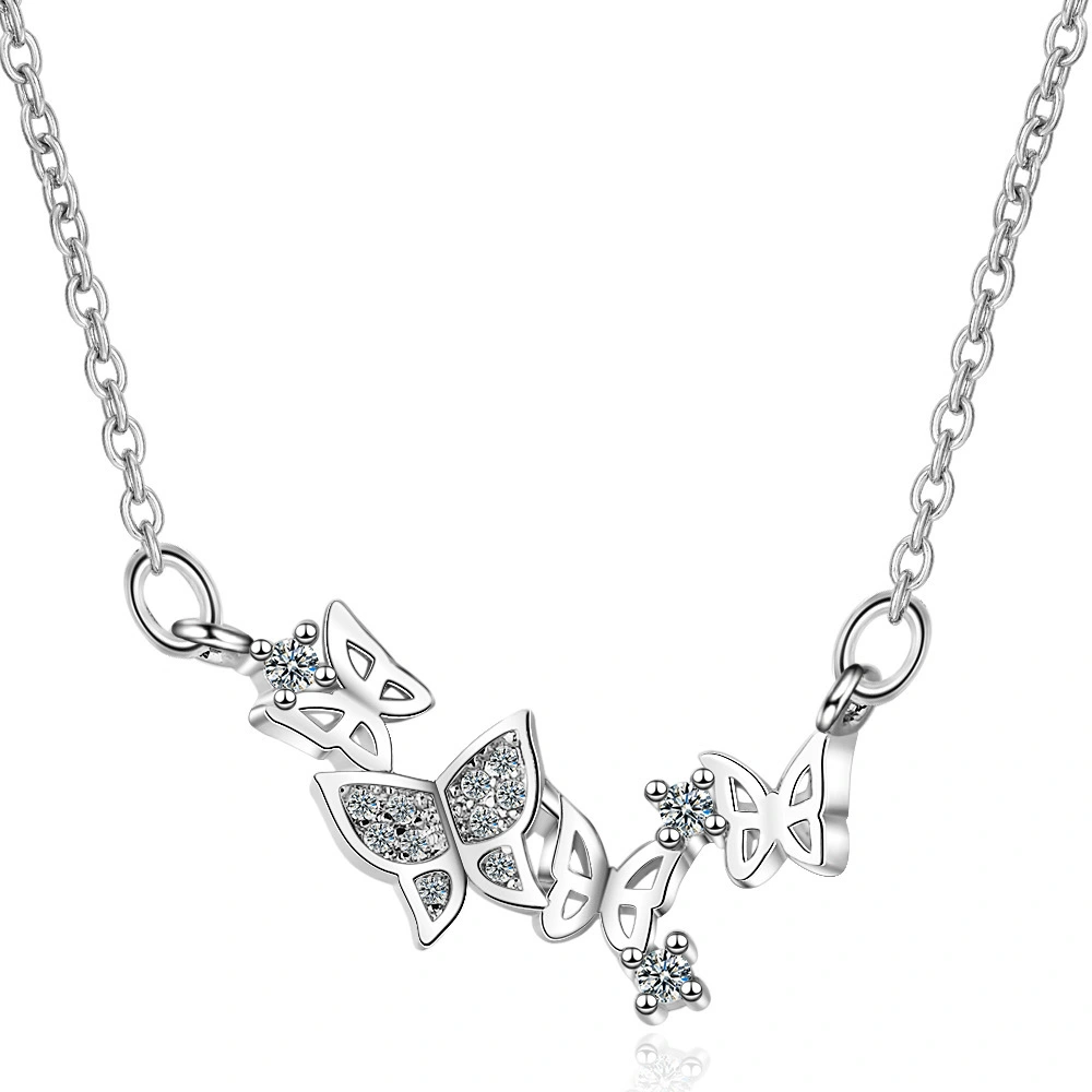 Female butterfly flower necklace