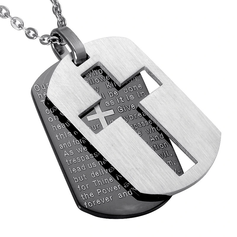 Cross Dog Tag Pendant