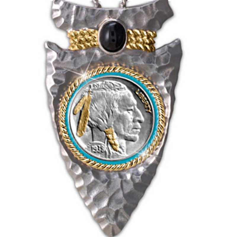 Nickel arrow pendant with dual tone print head