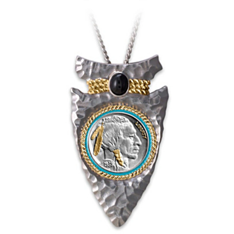 Nickel arrow pendant with dual tone print head