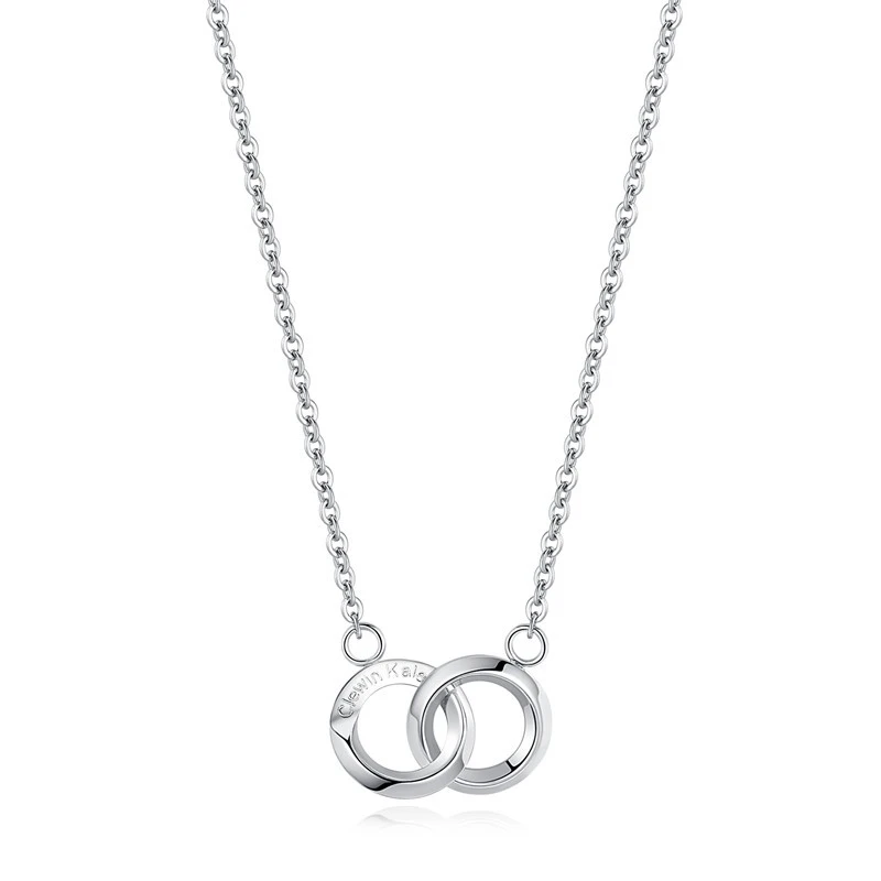 Personalized Titanium Steel Double Ring Necklace For Lovers