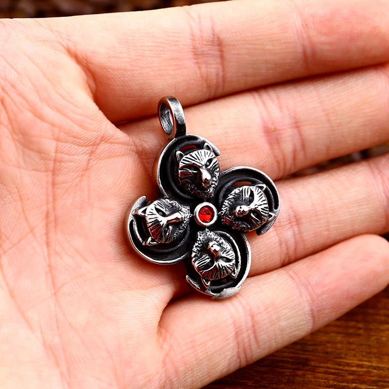 European and American wolf pendant