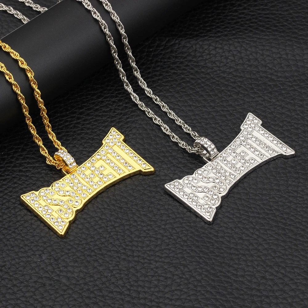 HIPHOP Punk Men's Unisex Letters Diamond Pendant