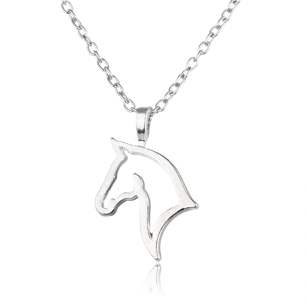 Necklace horse silver plated