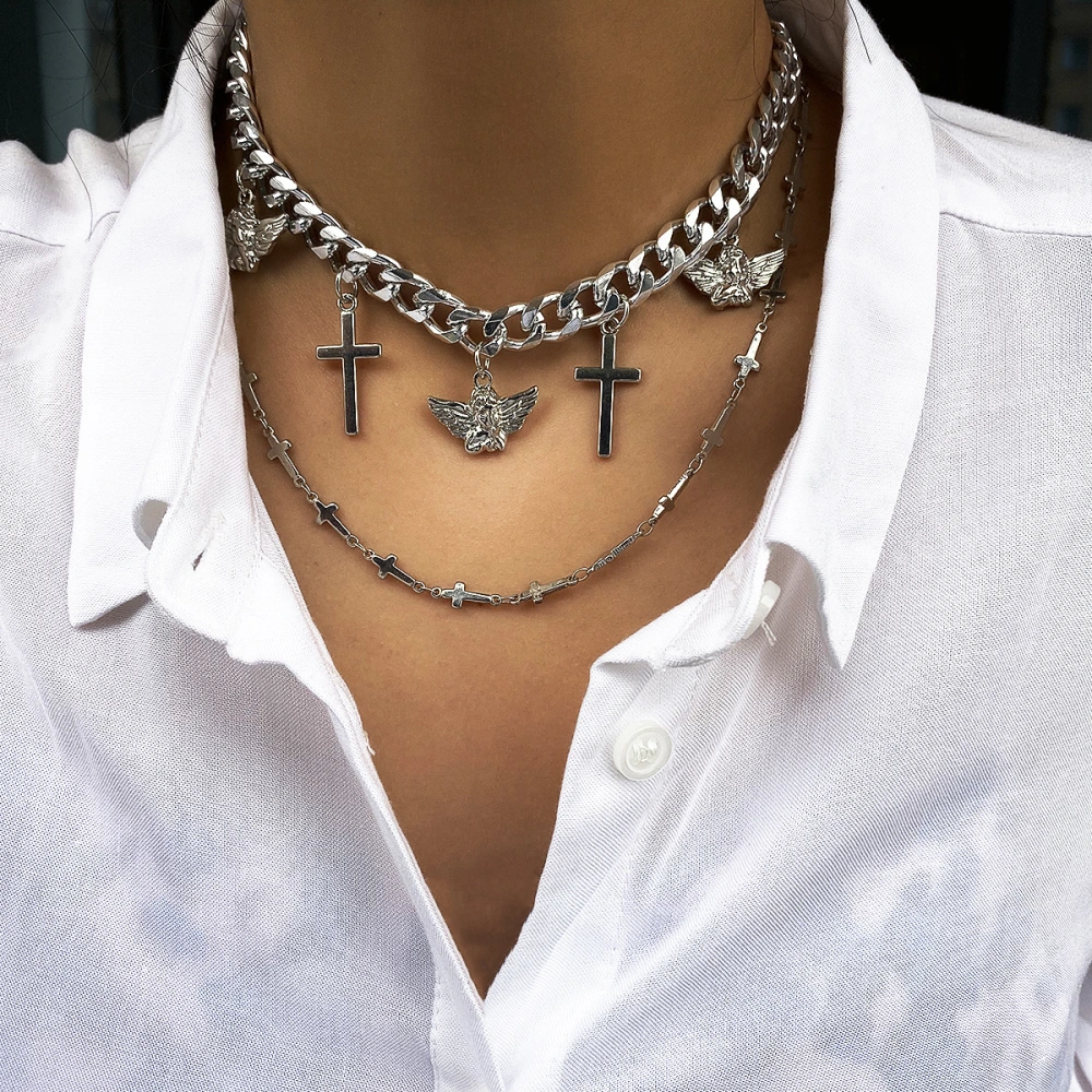 Multilayer women's suit necklace