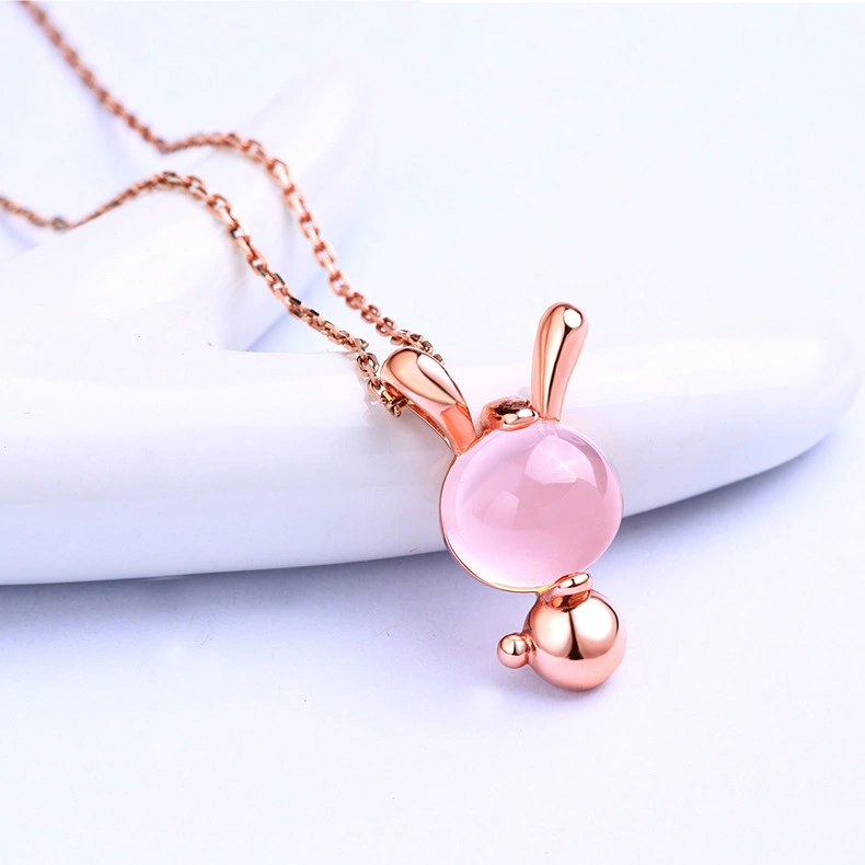 Rose gold rabbit necklace