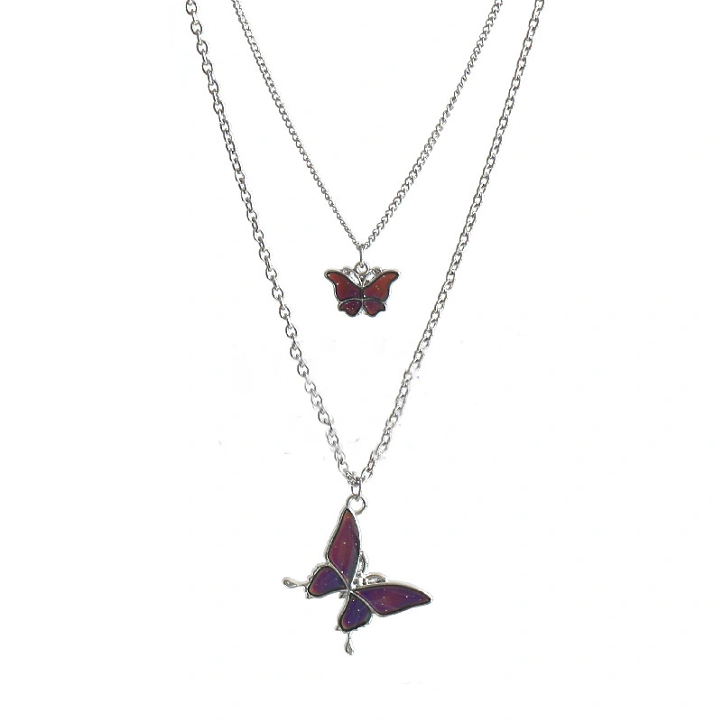 Homemade Temperature Change Color Butterfly Necklace