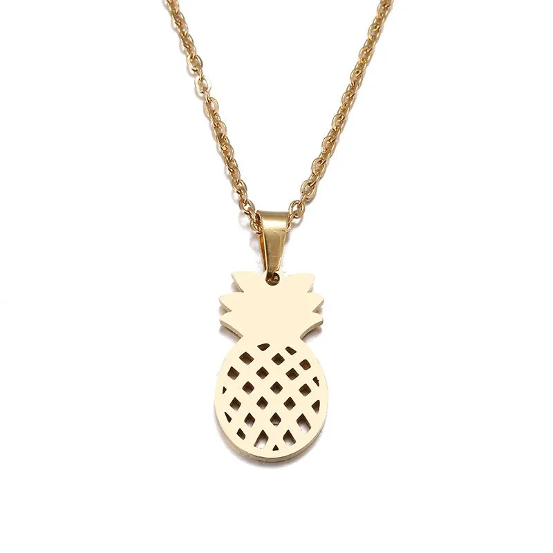 Gold Pineapple Clavicle Necklace