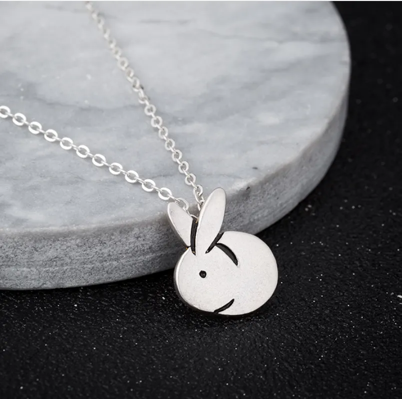 Little Rabbit Necklace Drawstring Pendant Short Clavicle Chain