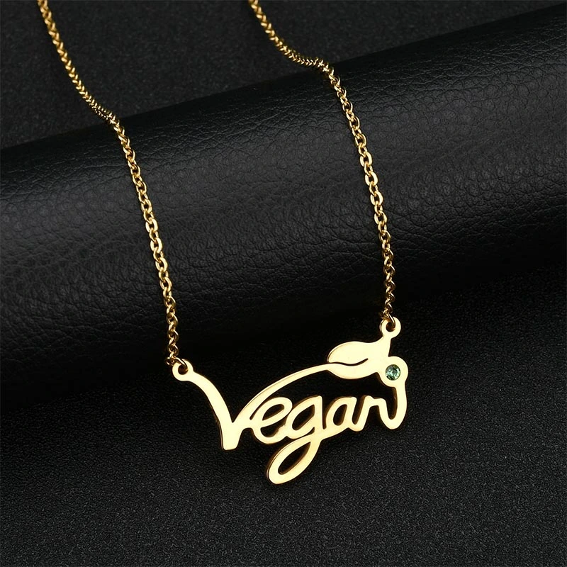 European And American Stainless Steel Vegan Vegetarian Clavicle Chain