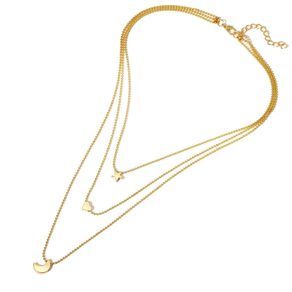 Gold pendant clavicle chain