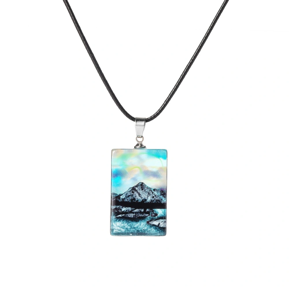 Landscape resin wax rope necklace