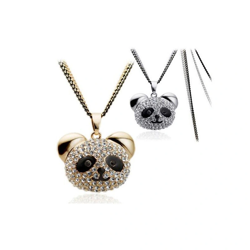 Accessories full diamond panda sweater chain