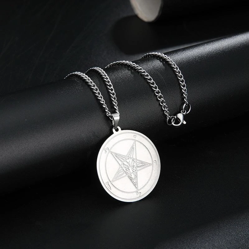 Pentagram coin necklace