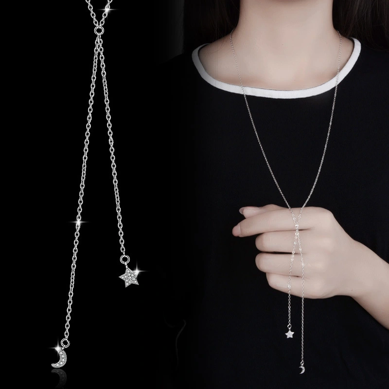 Fashion Star Moon leisure long sweater chain