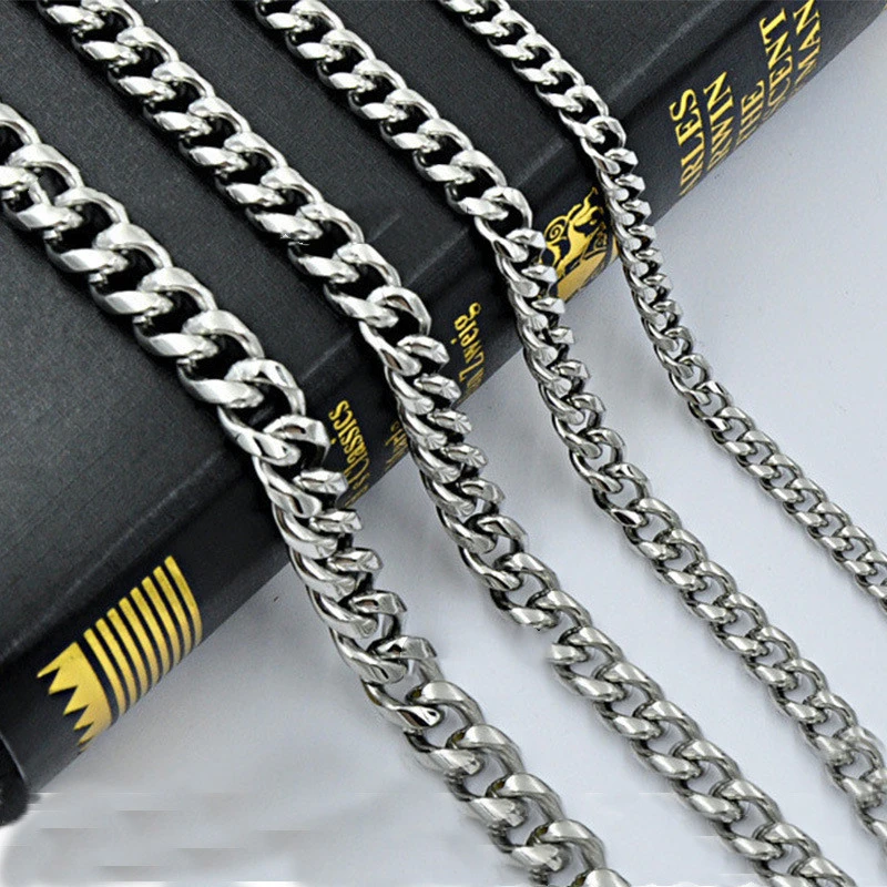 Stainless Steel Necklace European and American Men's Titanium Steel Thick Chain