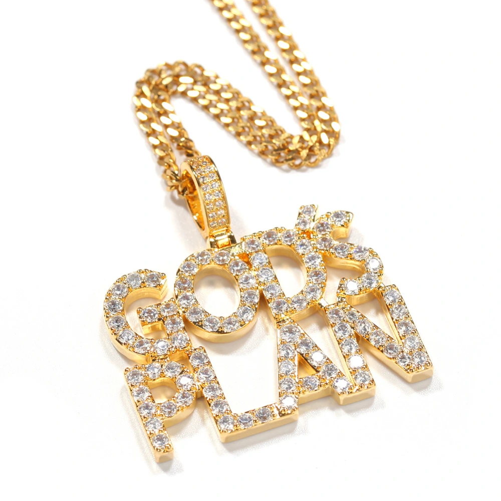 Hip Hop Zircon Letter Pendant Necklace