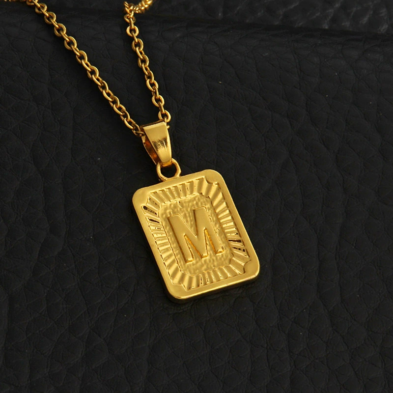 Gold letter necklace