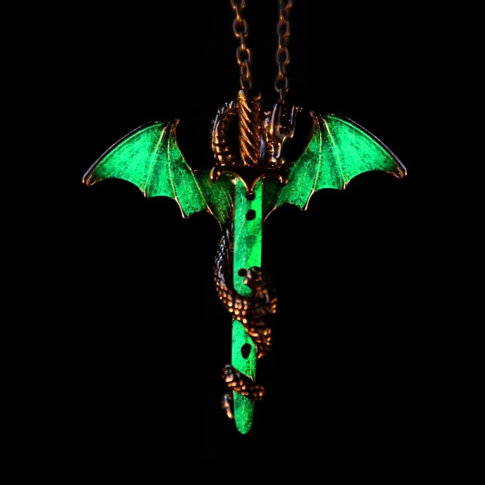 Glorious Dragon Pendant Necklace in the Dark Sword