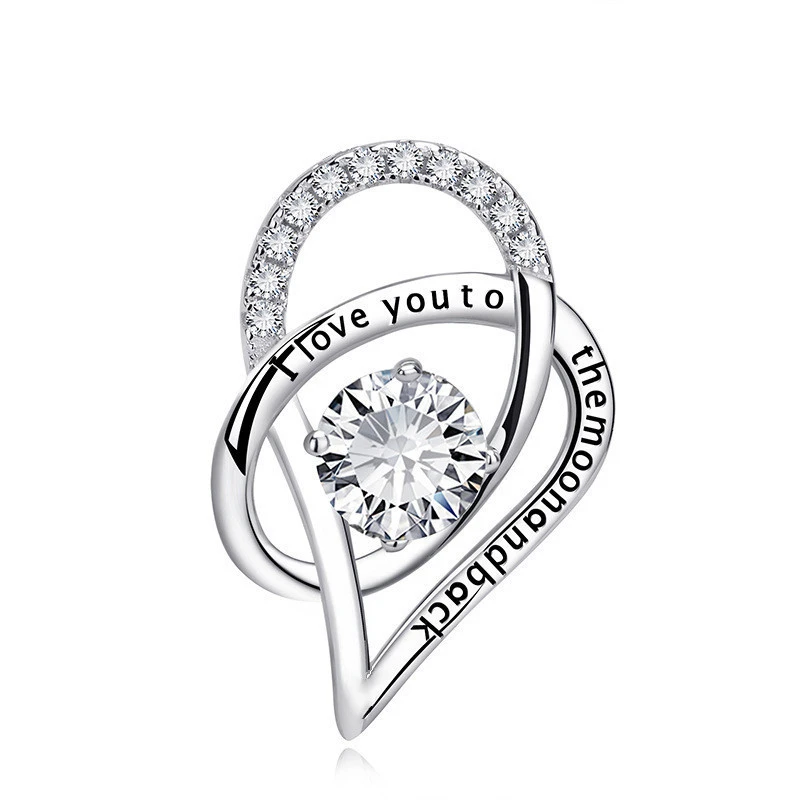 I Love You To The Moon and Back Heart Pendant