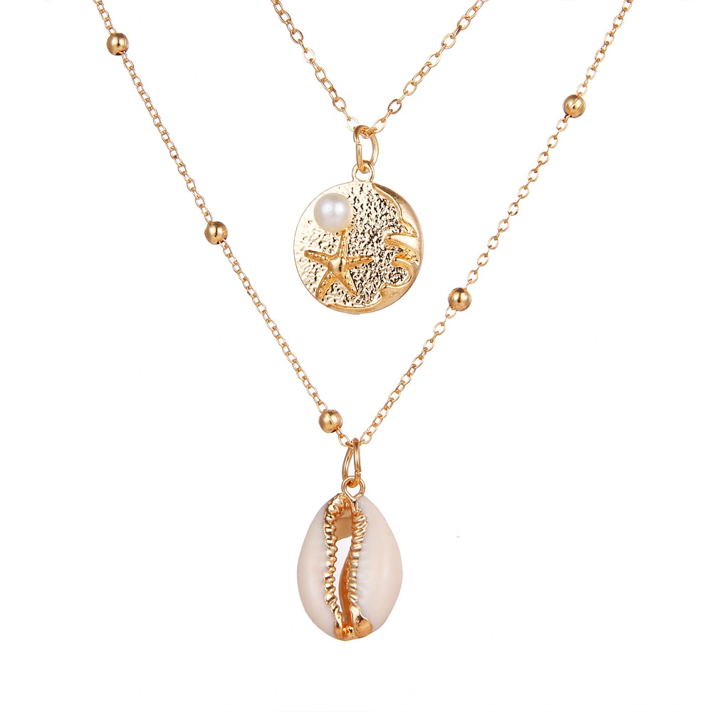 Trendy natural gold-plated necklace