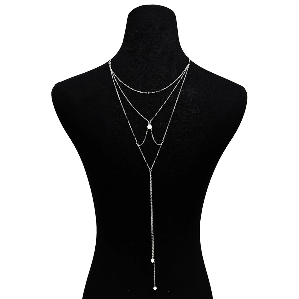 Pearl Tassel Pendant Necklace Back Chain