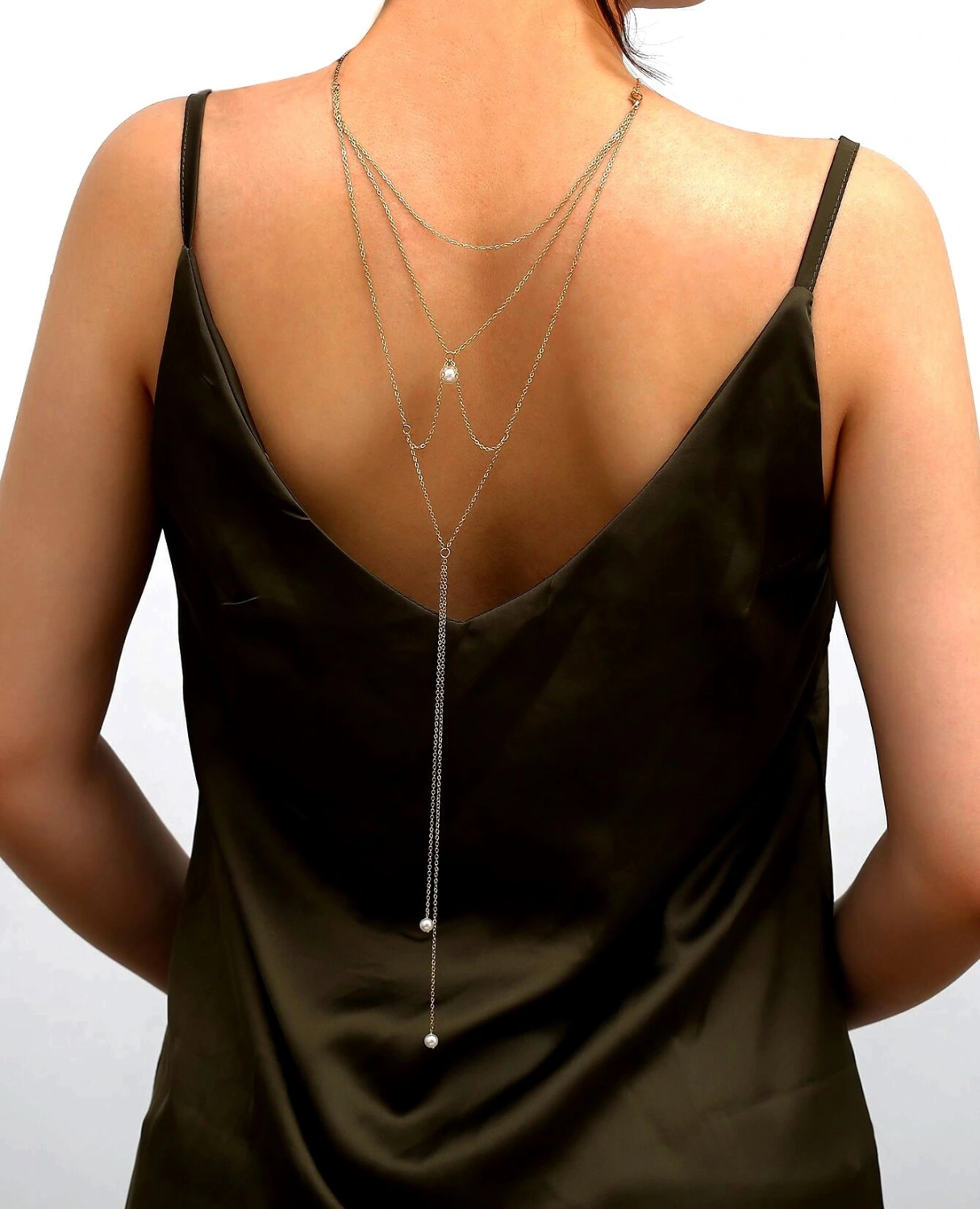 Pearl Tassel Pendant Necklace Back Chain