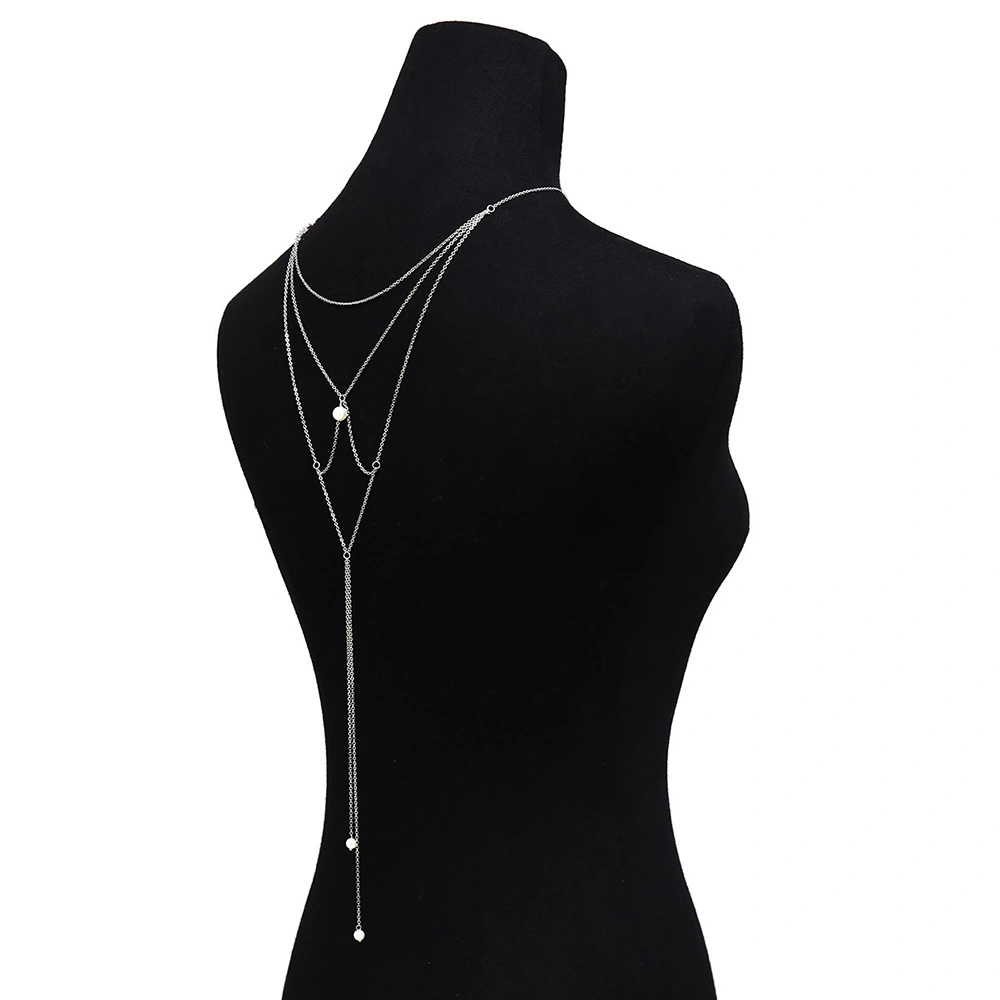 Pearl Tassel Pendant Necklace Back Chain