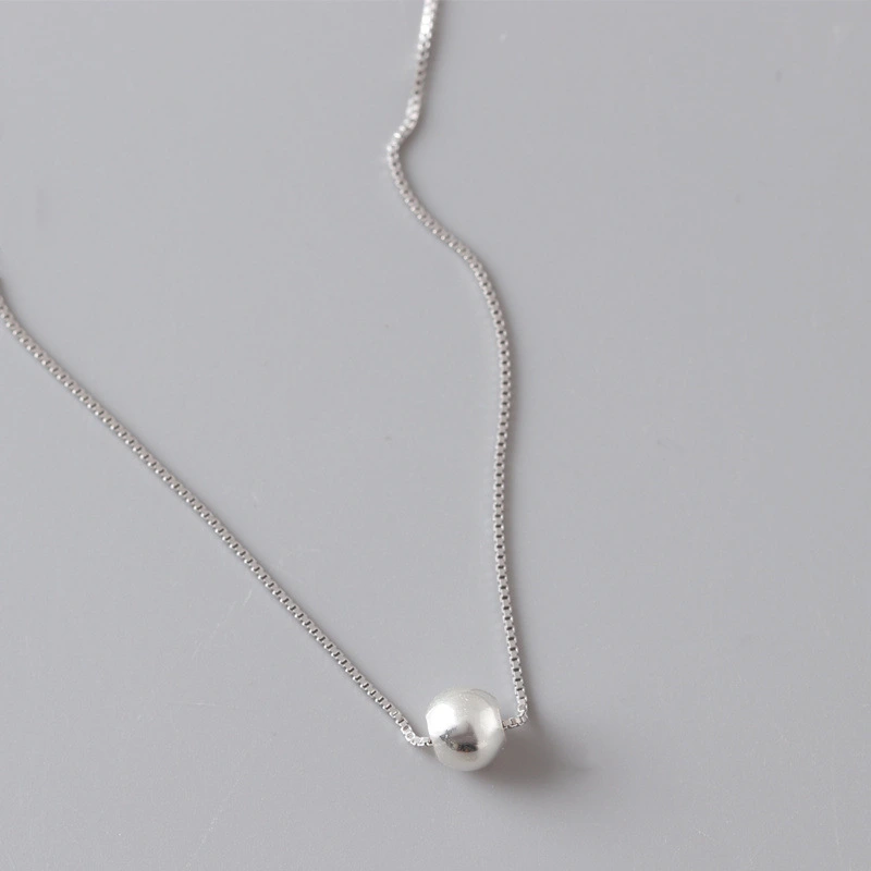 Sterling Silver Beads Short Necklace Clavicle Chain