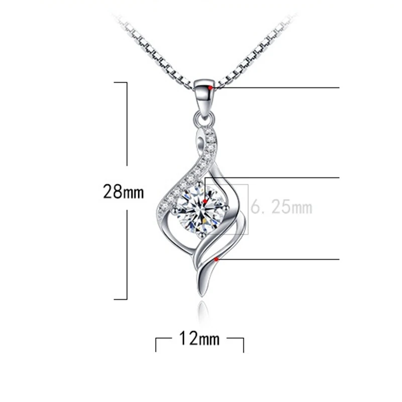 Romantic Classic Love 925 Silver Necklace Pendant