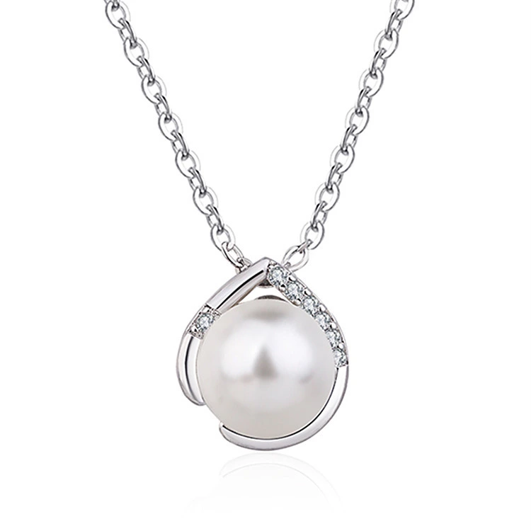 Notched Water Drop Pearl Necklace