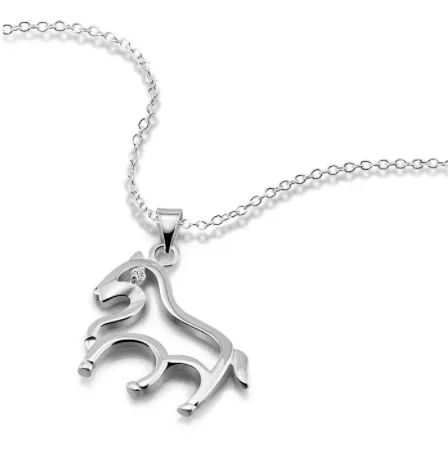 Men and women 925 silver hollow pony necklace