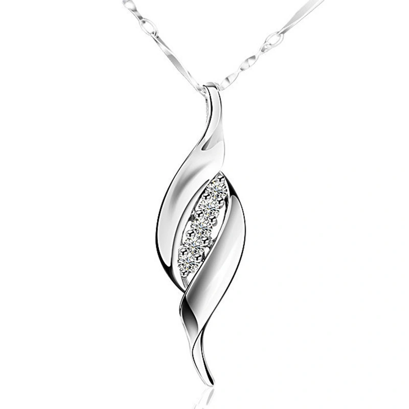 Silver-plated double willow leaf pendant