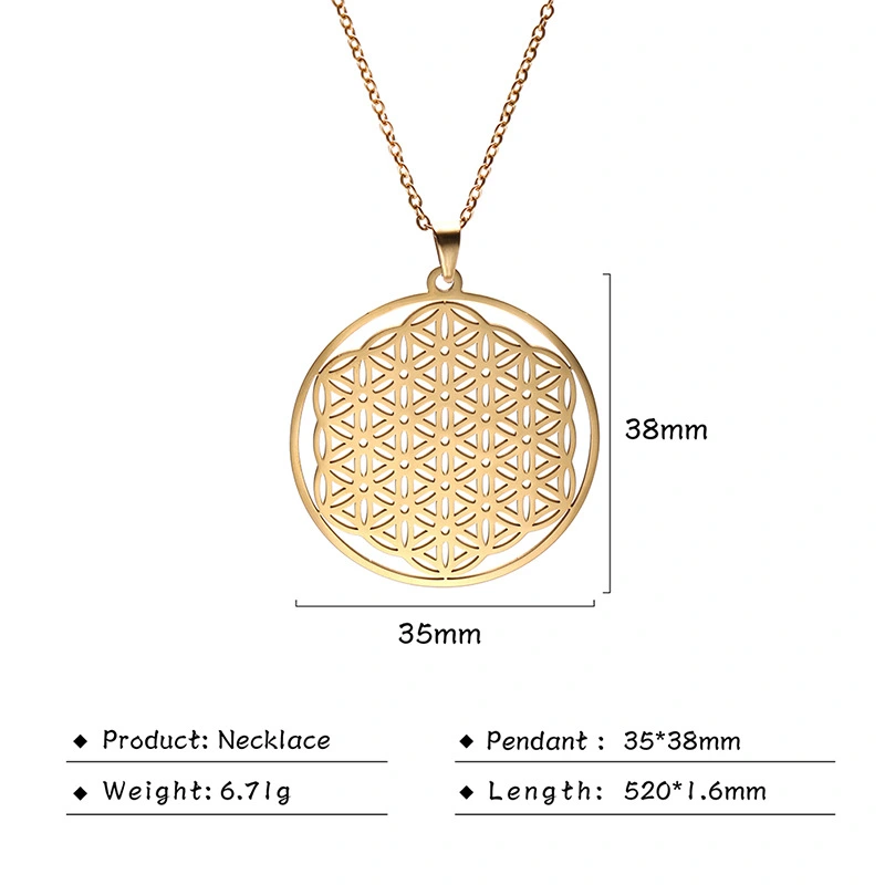 Flower of Life Necklace Sacred Geometry Merkaba Life Spirit