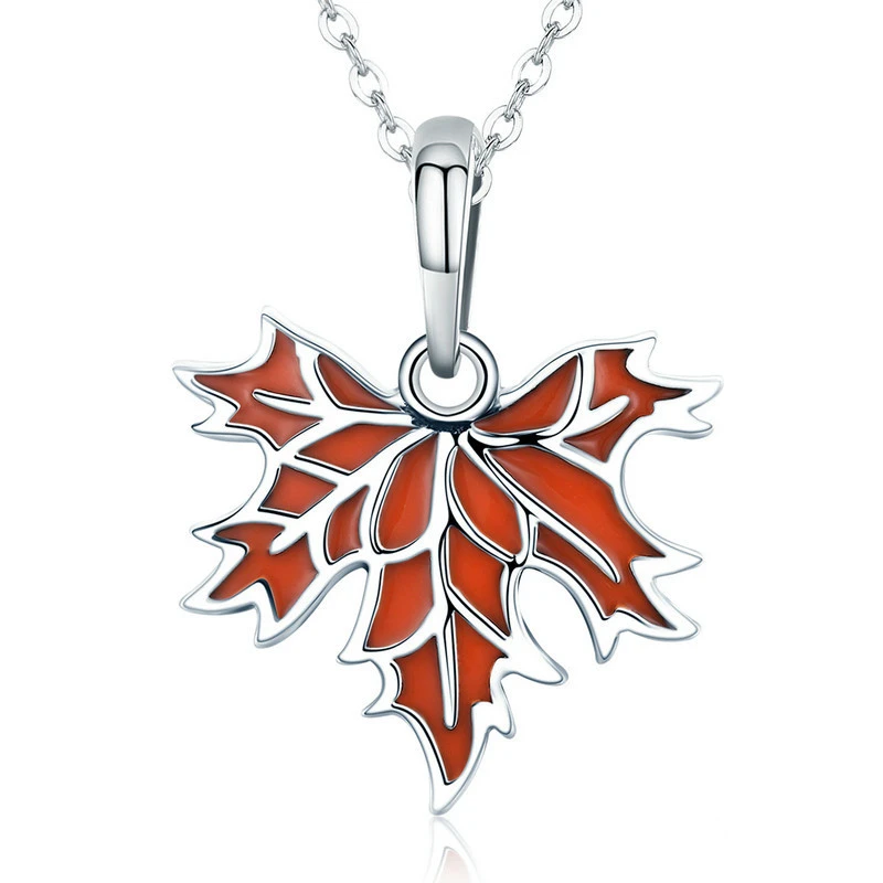 Sterling silver s925 maple leaf necklace pendant