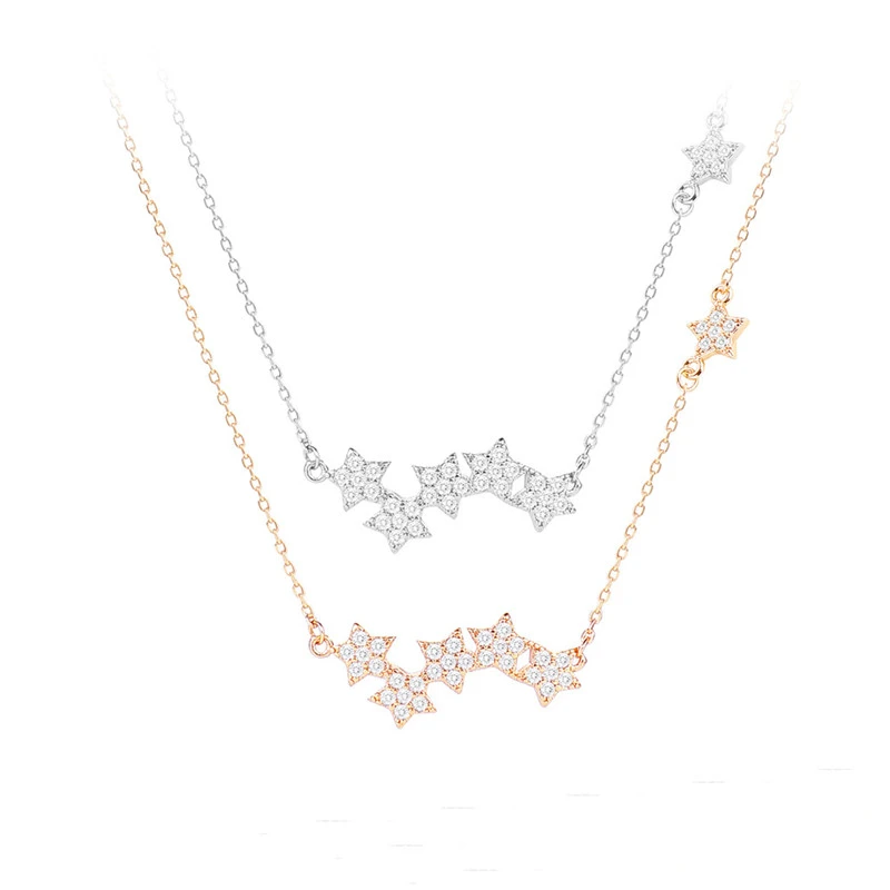 Five-pointed star clavicle chain