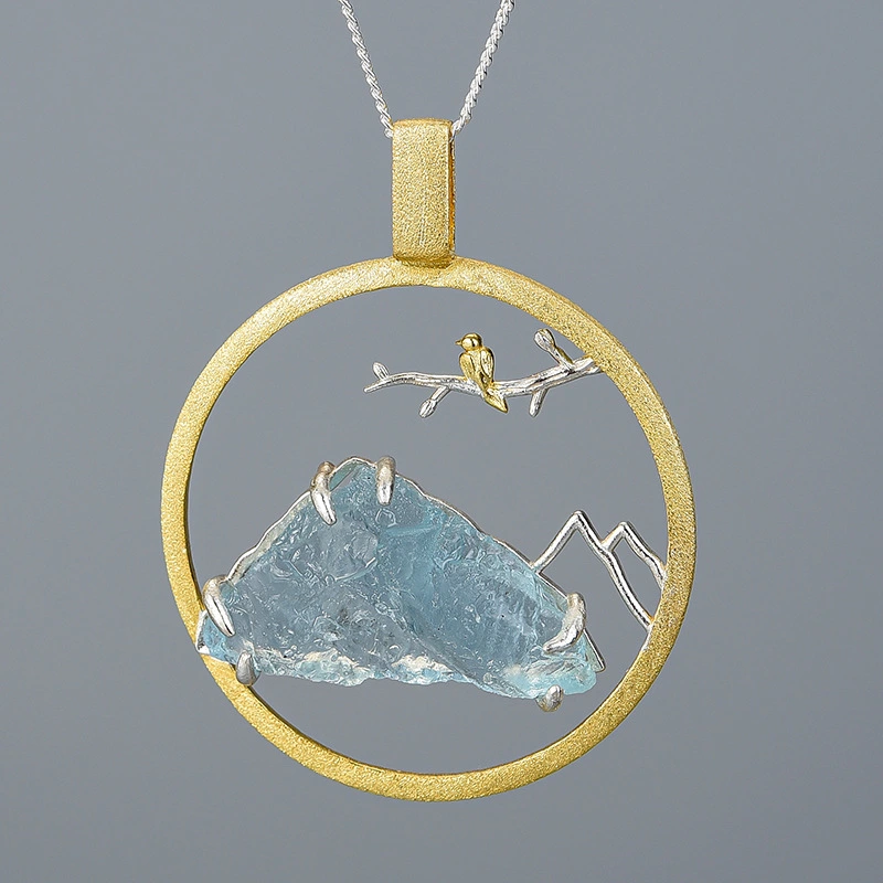 Bird Language Floral Pendant