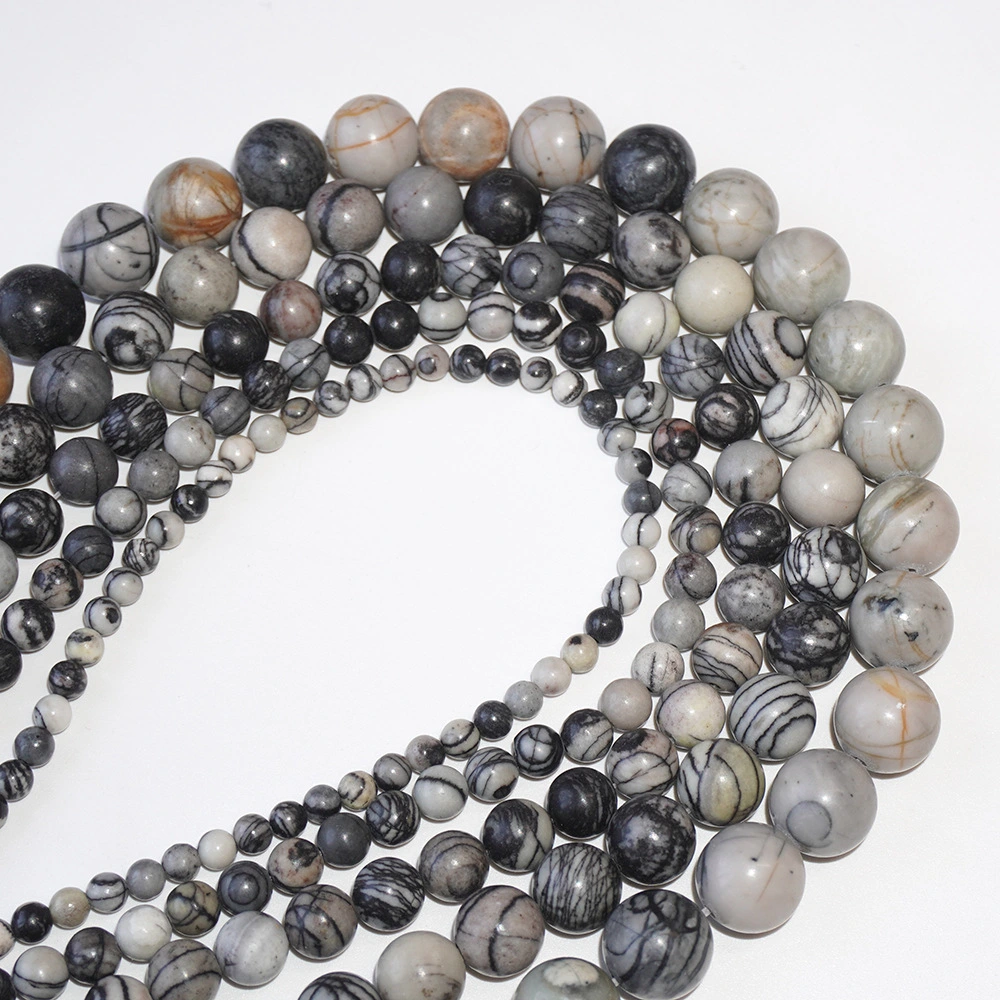 Black spot stone loose beads DIY bracelet jewelry necklace