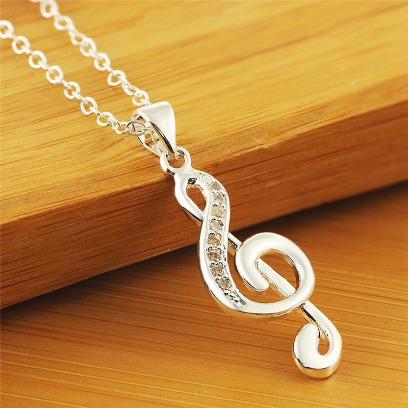 Music note necklace pendant