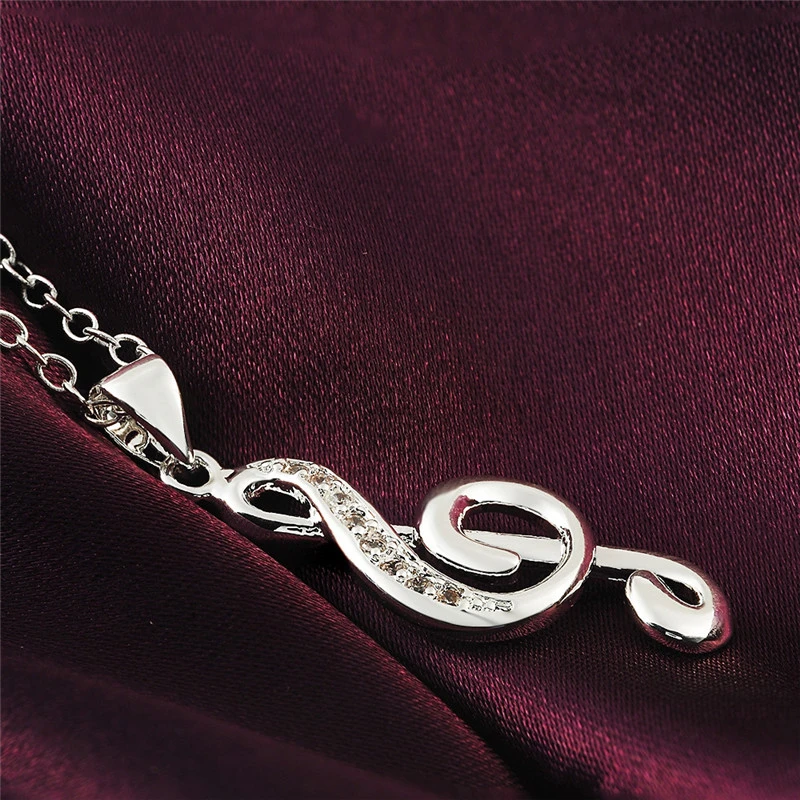 Music note necklace pendant
