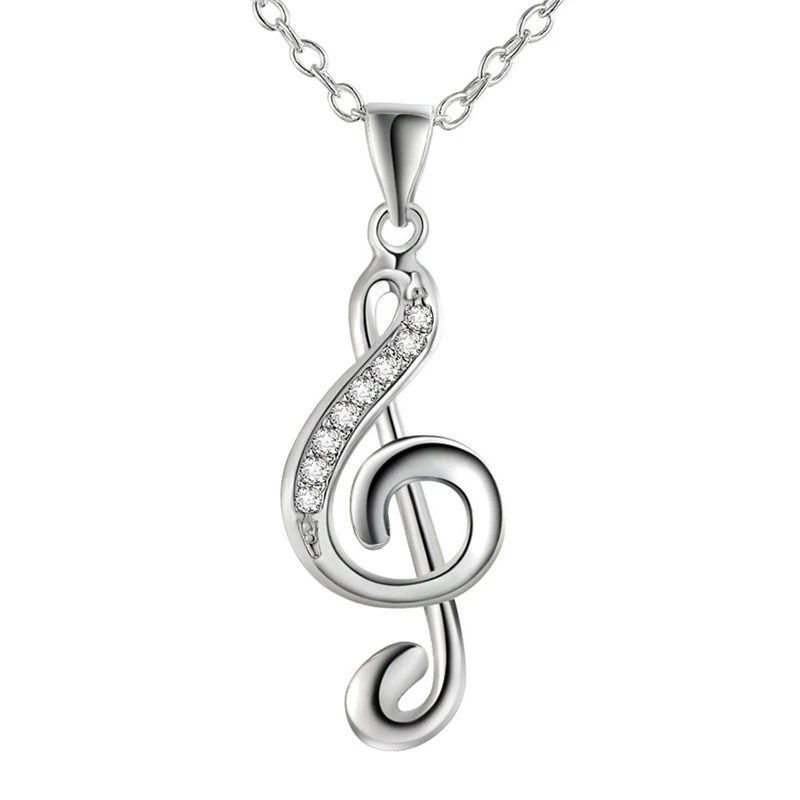 Music note necklace pendant