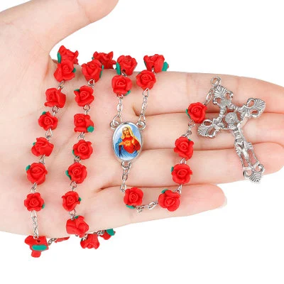 Rose Rosary Necklace