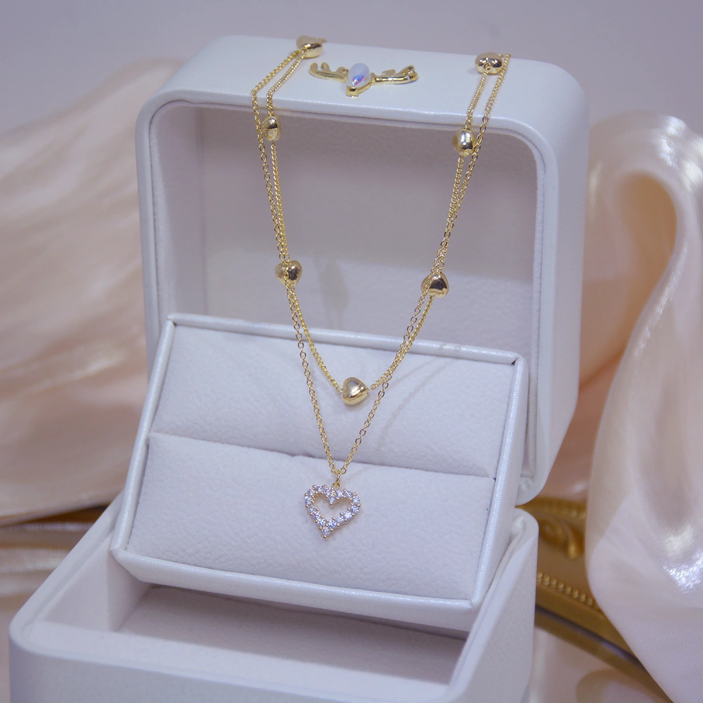 Double Diamond Zircon Clavicle Chain