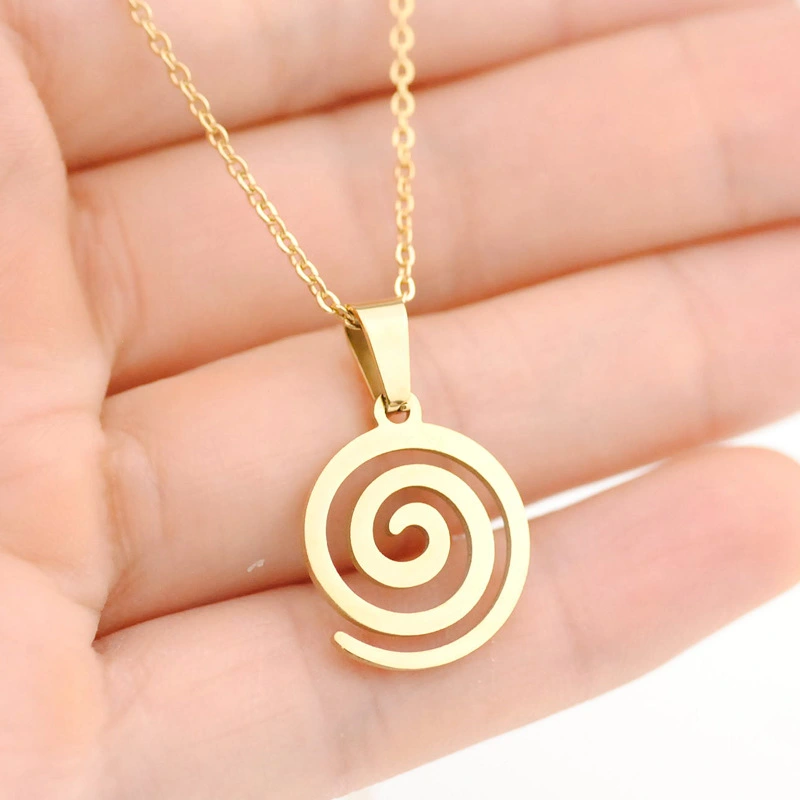 Spiral spiral pendant necklace