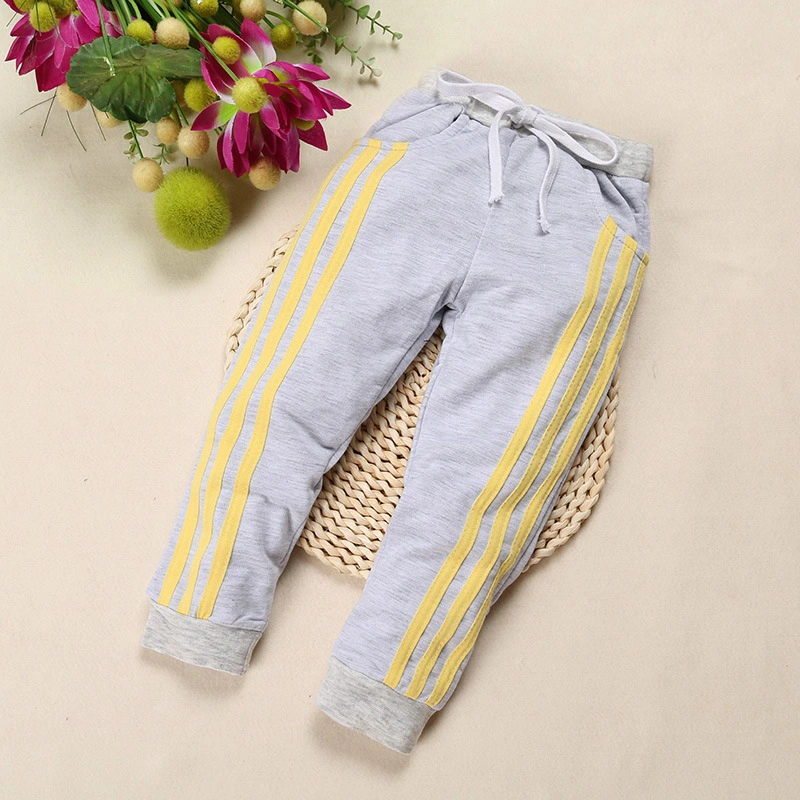 Spring And Autumn Children'S Casual Sports Pants Three-Bar Stretch Cotton Children'S Trousers