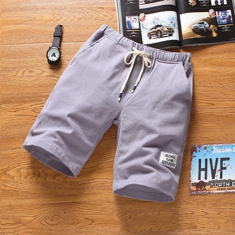 Teenage Men's Casual Five-point Pants