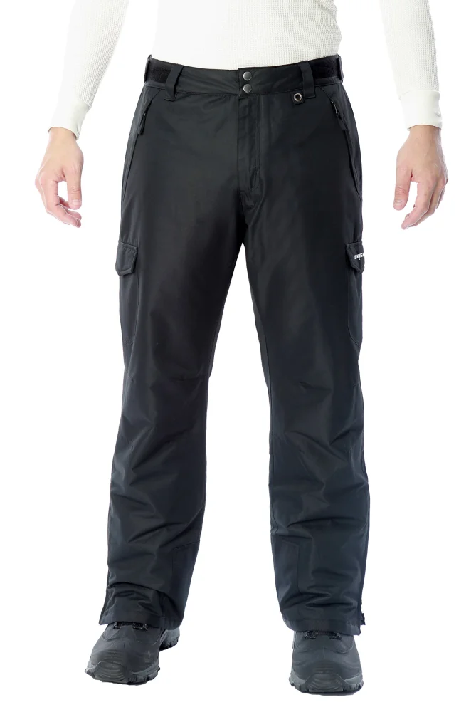 SkiGear Men's Snow Sports Cargo Pants, Black, Medium/32" Inseam