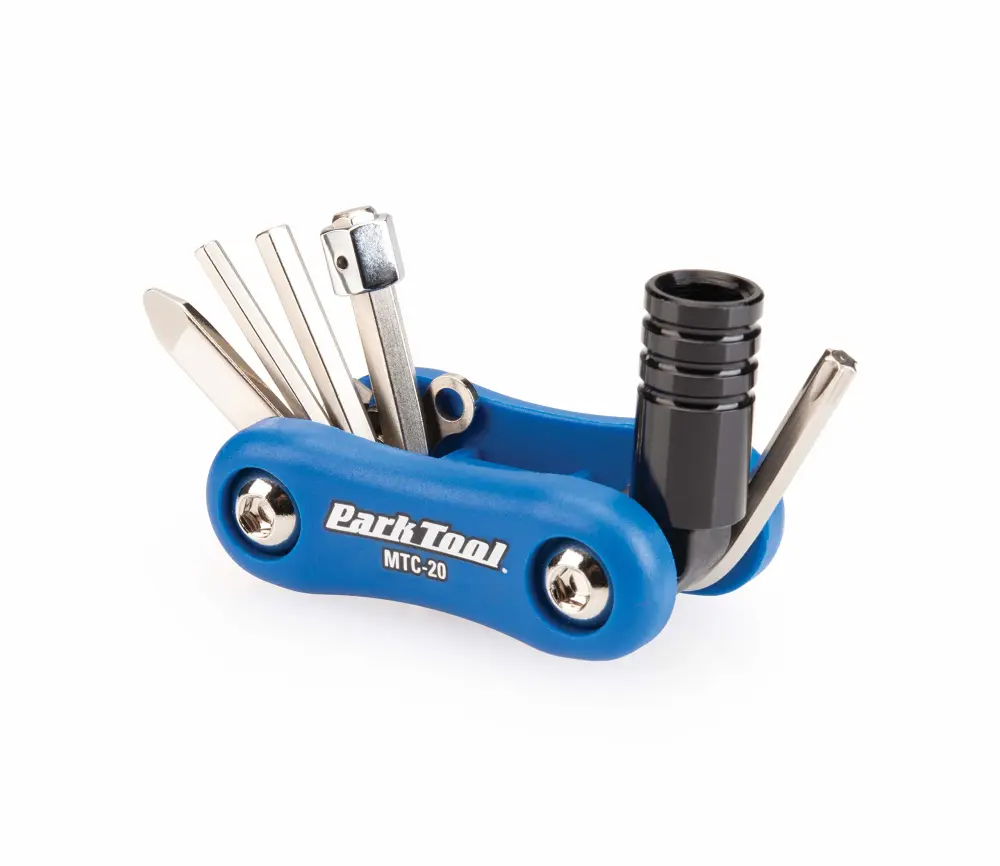 Park Tool MTC-20 Bicycle Multi-Tool with 3, 4, 5 & 8mm Hex Wrenches, T25, Screwdriver & CO₂ Inflator Adapter