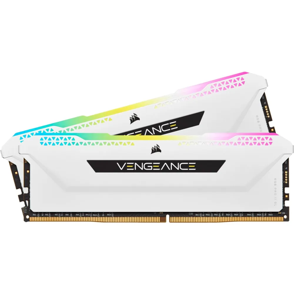 CORSAIR VENGEANCE RGB PRO SL DDR4 RAM 32GB (2x16GB) 3600MHz CL18-22-22-42 1.35V Intel AMD Desktop Computer Memory - White (CMH32GX4M2D3600C18W)