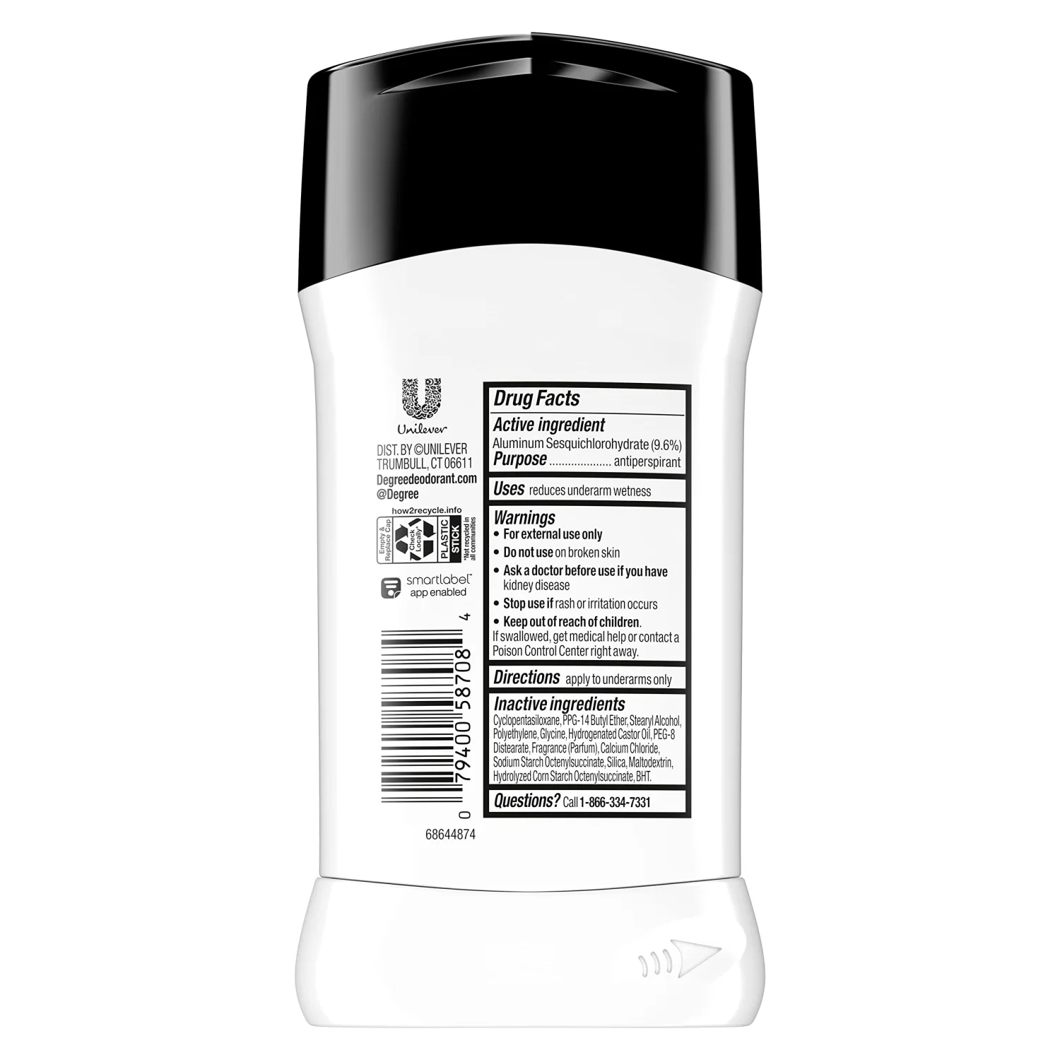 Degree Men UltraClear Antiperspirant Deodorant Black + White 4 count 72-Hour Sweat & Odor Protection Antiperspirant For Men With MotionSense Technology 2.7 oz